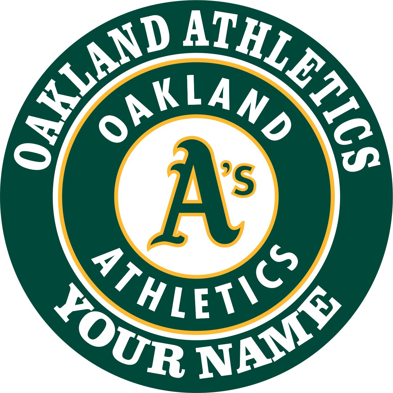 Oakland Athletics Customized Logo vinyl decal